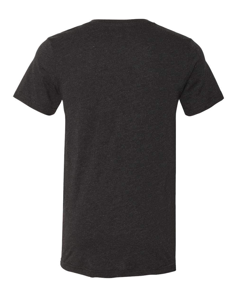 BELLA + CANVAS 3005CVC Unisex Heather CVC V-Neck Tee - Black Heather - Back View