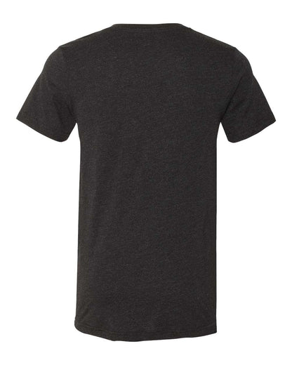 BELLA + CANVAS 3005CVC Unisex Heather CVC V-Neck Tee - Black Heather - Back View