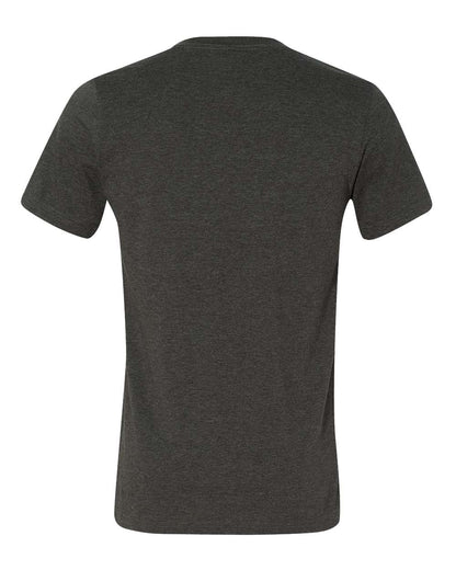 BELLA + CANVAS 3005CVC Unisex Heather CVC V-Neck Tee - Dark Grey Heather - Back View