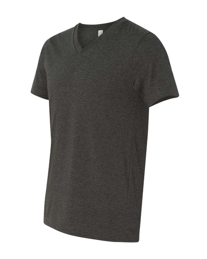BELLA + CANVAS 3005CVC Unisex Heather CVC V-Neck Tee - Dark Grey Heather - Direct Side