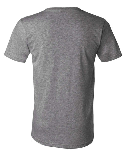 BELLA + CANVAS 3005CVC Unisex Heather CVC V-Neck Tee - Deep Heather - Back View