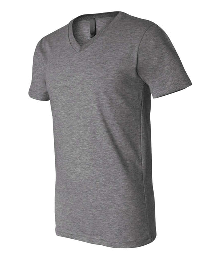 BELLA + CANVAS 3005CVC Unisex Heather CVC V-Neck Tee - Deep Heather - Direct Side