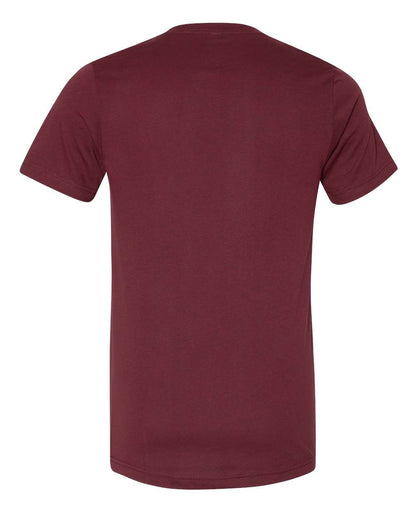 BELLA + CANVAS 3005CVC Unisex Heather CVC V-Neck Tee - Heather Cardinal - Back View