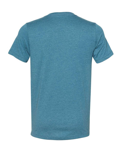 BELLA + CANVAS 3005CVC Unisex Heather CVC V-Neck Tee - Heather Deep Teal - Back View
