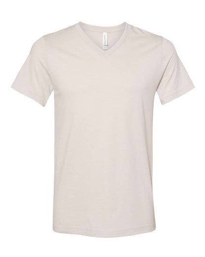 BELLA + CANVAS 3005CVC Unisex Heather CVC V-Neck Tee - Heather Dust - Front View