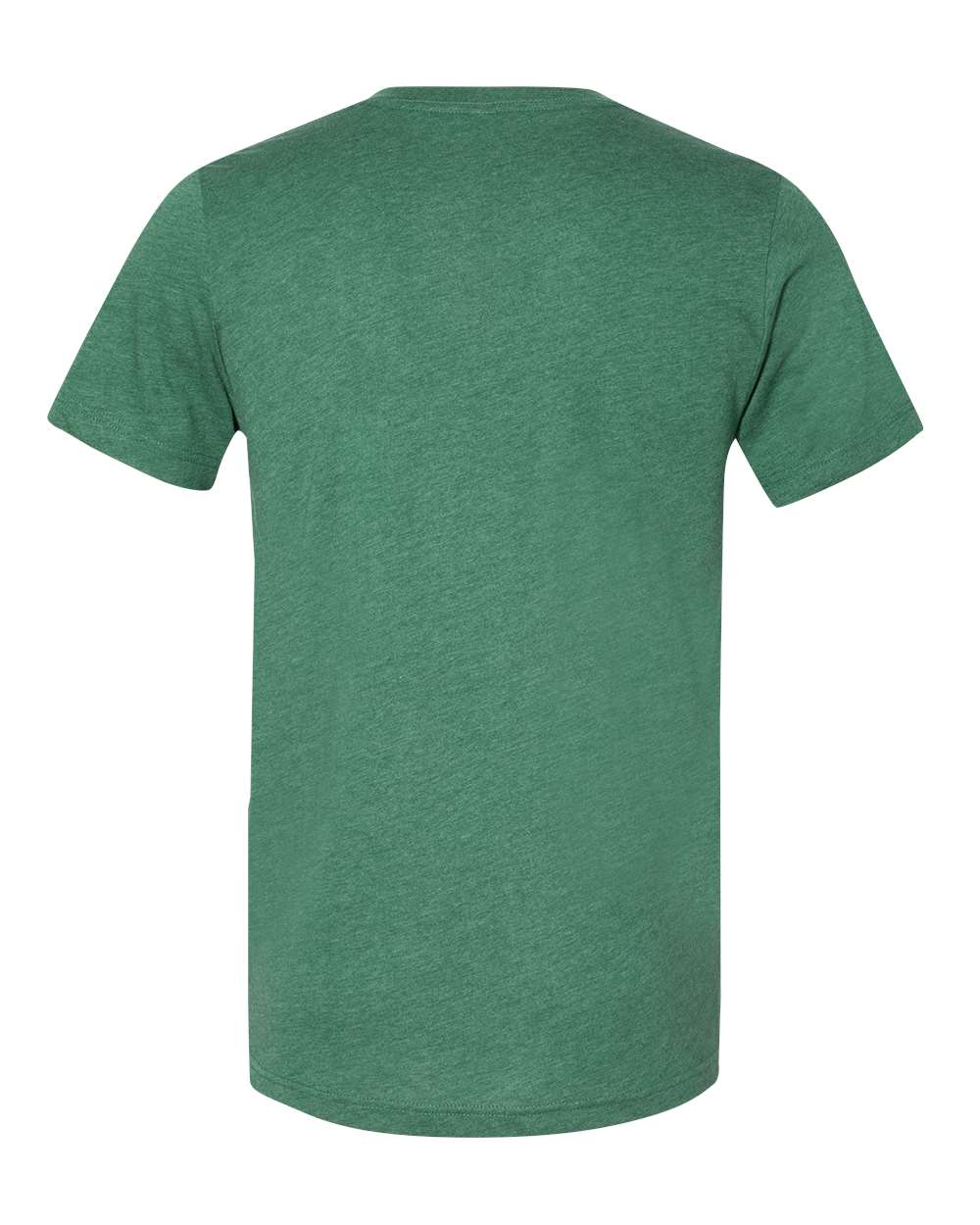 BELLA + CANVAS 3005CVC Unisex Heather CVC V-Neck Tee - Heather Grass Green - Back View