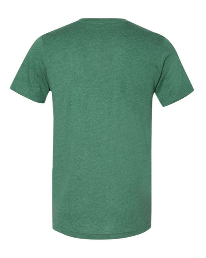 BELLA + CANVAS 3005CVC Unisex Heather CVC V-Neck Tee - Heather Grass Green - Back View