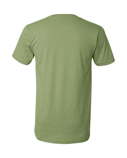 BELLA + CANVAS 3005CVC Unisex Heather CVC V-Neck Tee - Heather Green - Back View