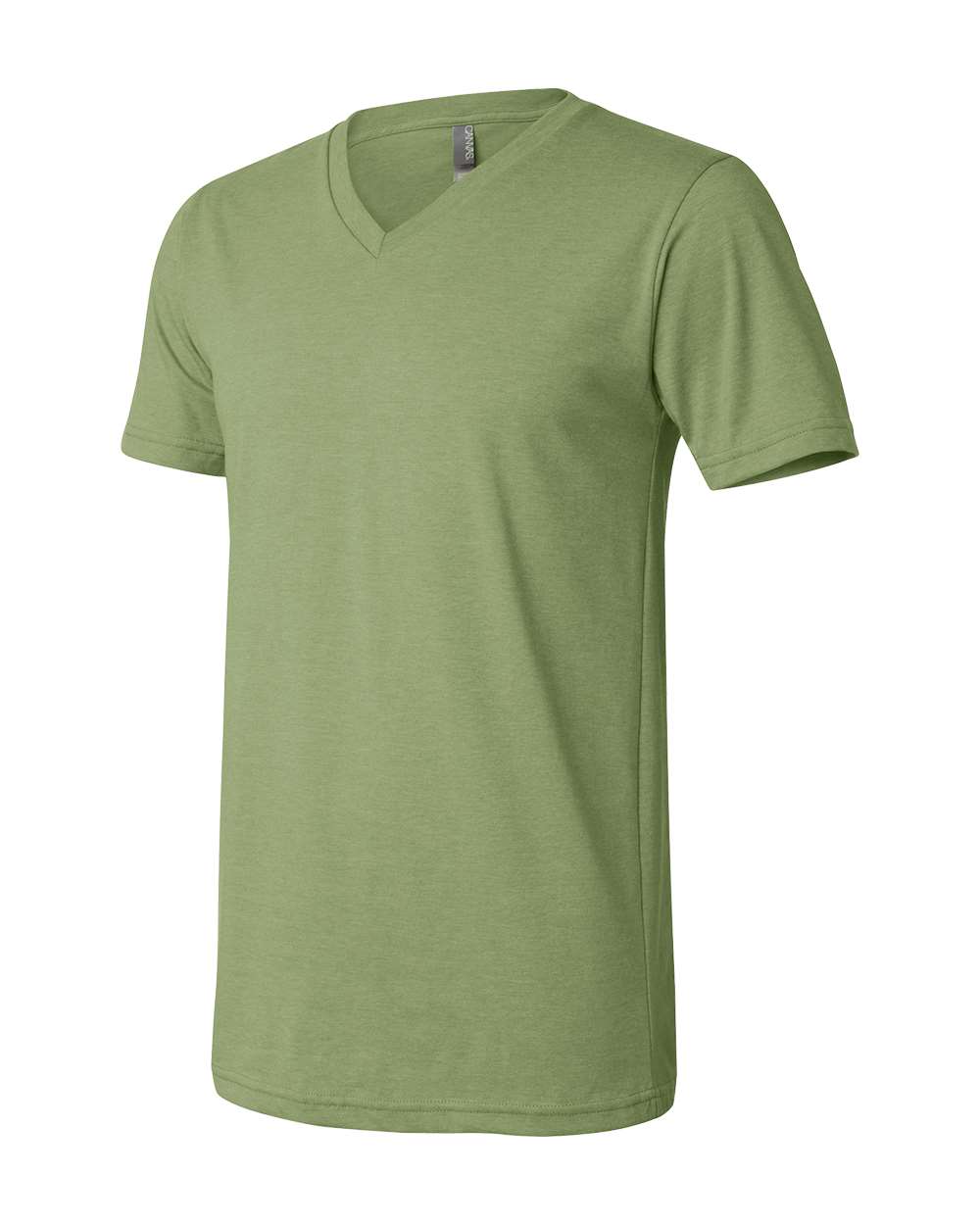 BELLA + CANVAS 3005CVC Unisex Heather CVC V-Neck Tee - Heather Green - Direct Side