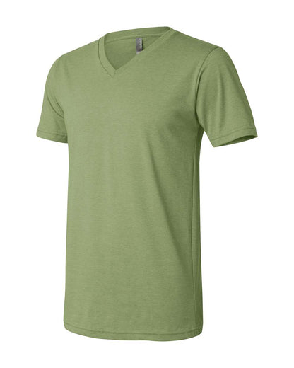 BELLA + CANVAS 3005CVC Unisex Heather CVC V-Neck Tee - Heather Green - Direct Side