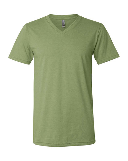 BELLA + CANVAS 3005CVC Unisex Heather CVC V-Neck Tee - Heather Green - Front View