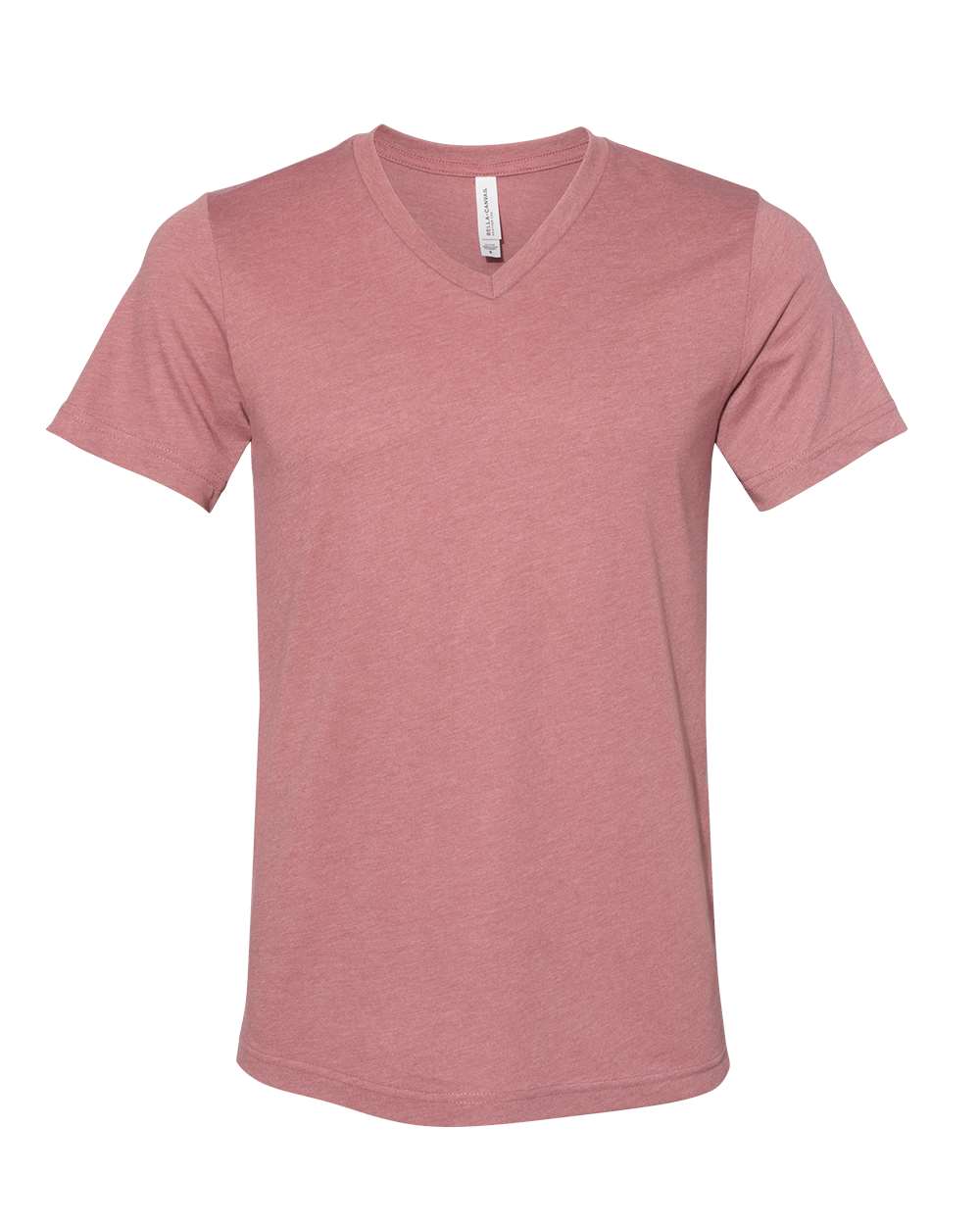 BELLA + CANVAS 3005CVC Unisex Heather CVC V-Neck Tee - Heather Mauve - Front View