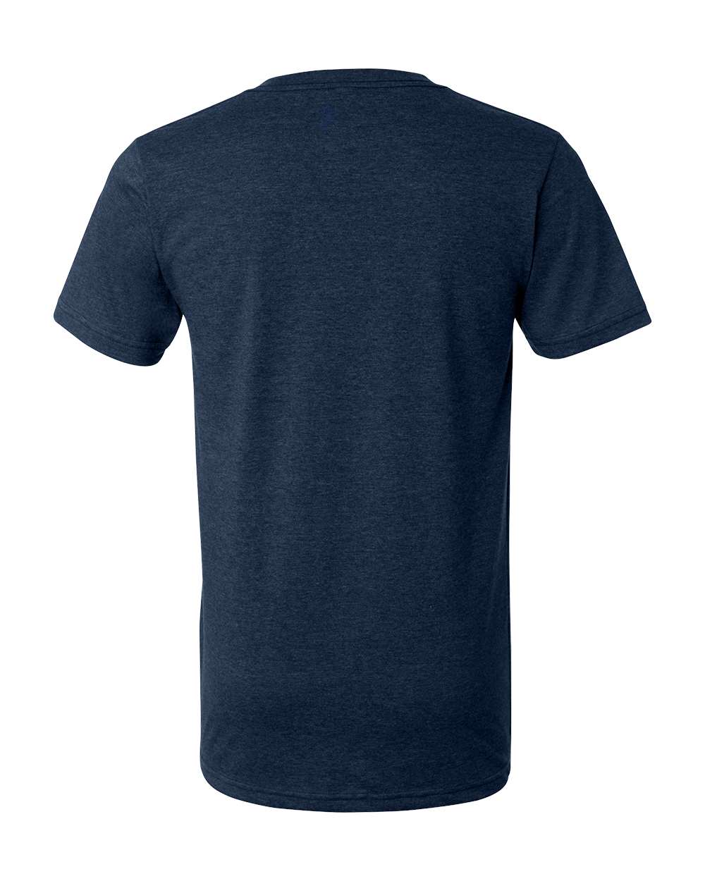 BELLA + CANVAS 3005CVC Unisex Heather CVC V-Neck Tee - Heather Navy - Back View