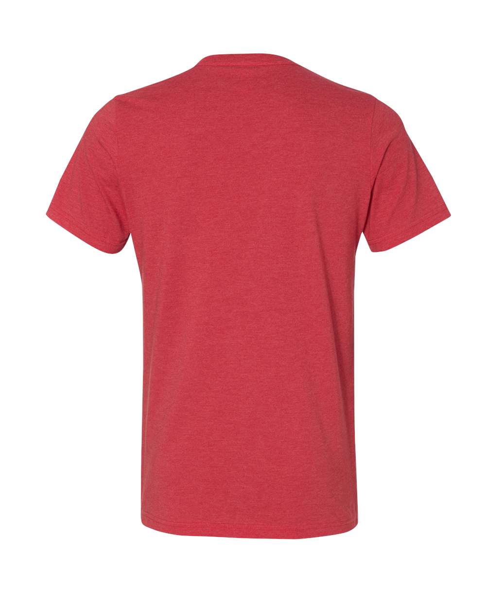 BELLA + CANVAS 3005CVC Unisex Heather CVC V-Neck Tee - Heather Red - Back View