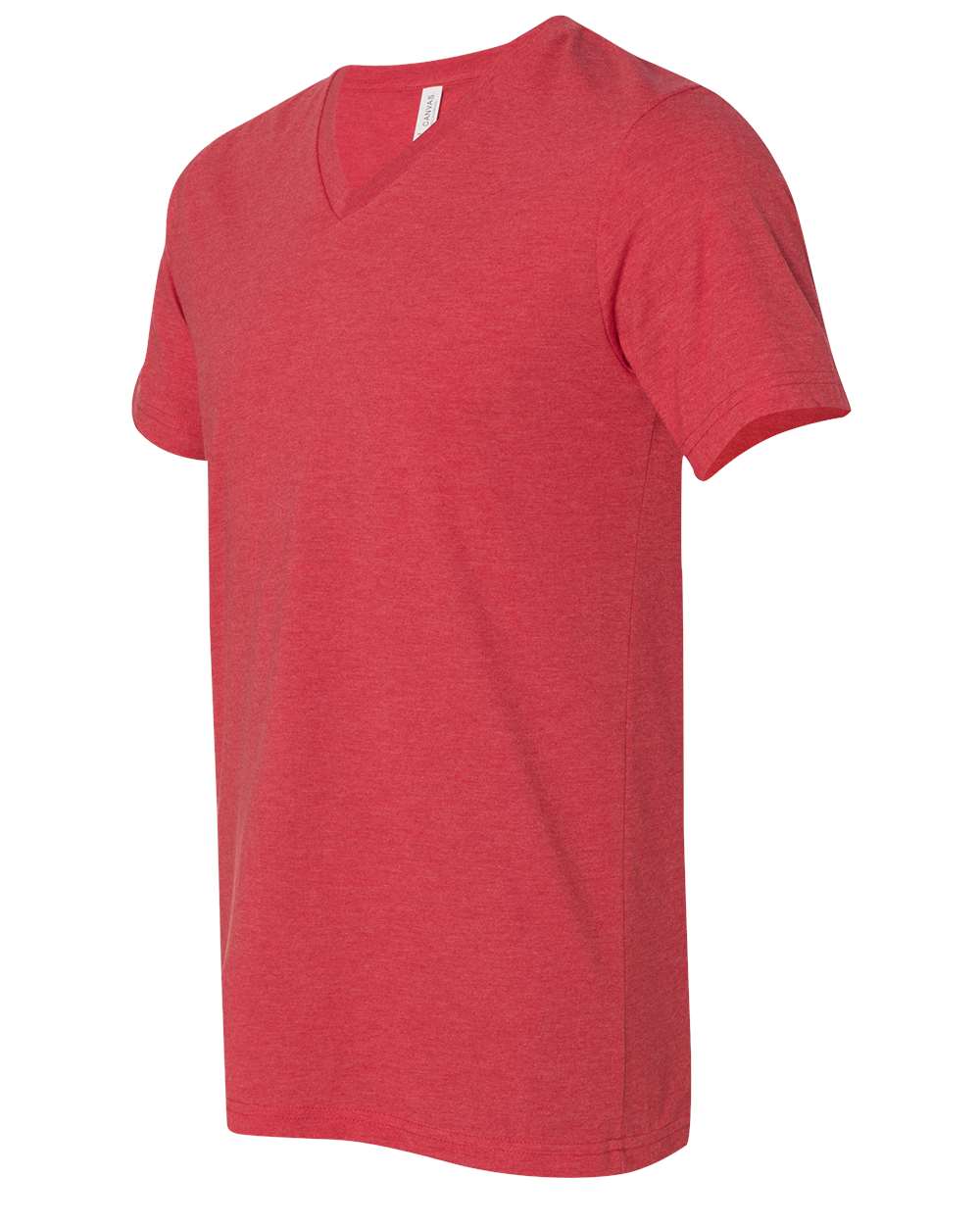 BELLA + CANVAS 3005CVC Unisex Heather CVC V-Neck Tee - Heather Red - Direct Side