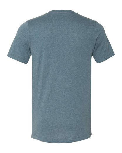 BELLA + CANVAS 3005CVC Unisex Heather CVC V-Neck Tee - Heather Slate - Back View