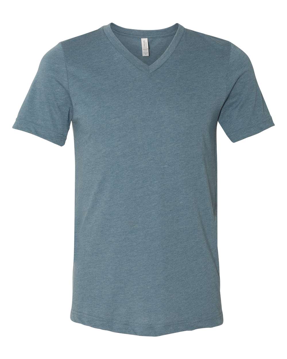 BELLA + CANVAS 3005CVC Unisex Heather CVC V-Neck Tee - Heather Slate - Front View