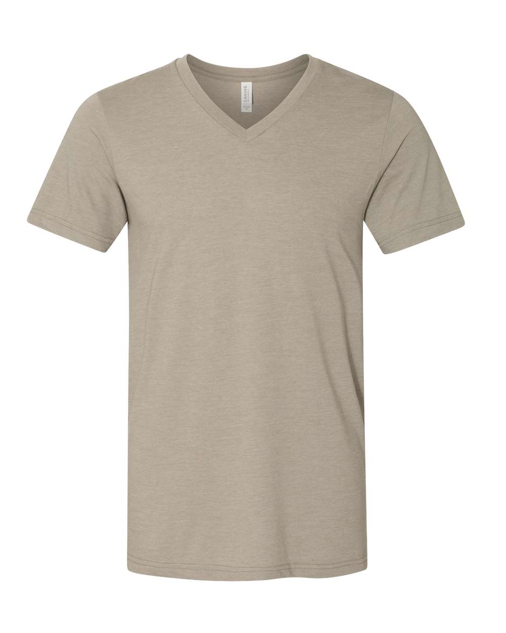 BELLA + CANVAS 3005CVC Unisex Heather CVC V-Neck Tee - Heather Stone - Front View
