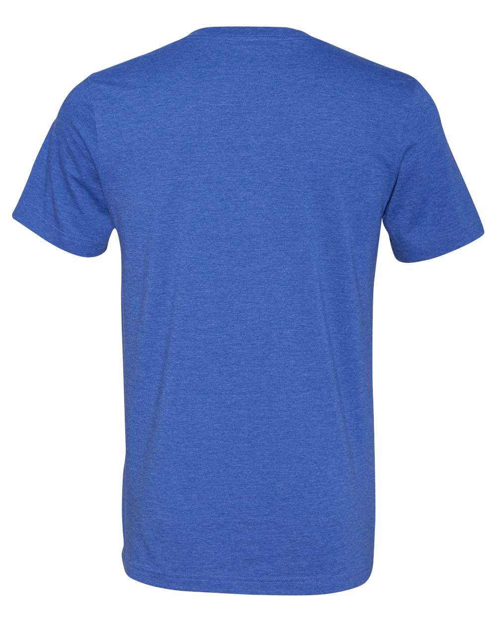 BELLA + CANVAS 3005CVC Unisex Heather CVC V-Neck Tee - Heather True Royal - Back View