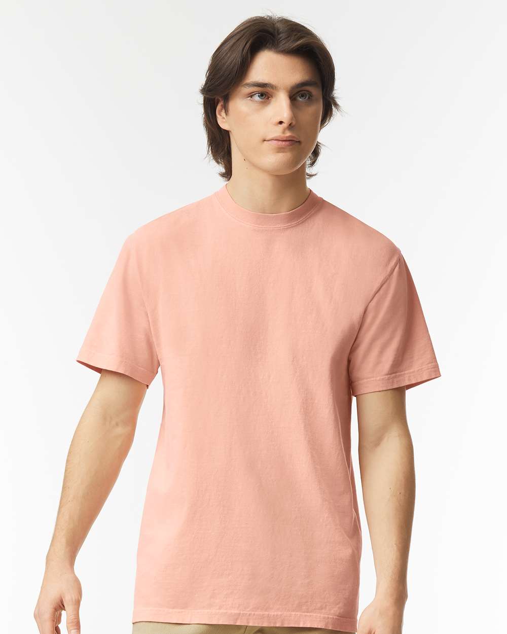 Comfort Colors 1717 Unisex Garment-Dyed Heavyweight T-Shirt - Peachy - On Model Front