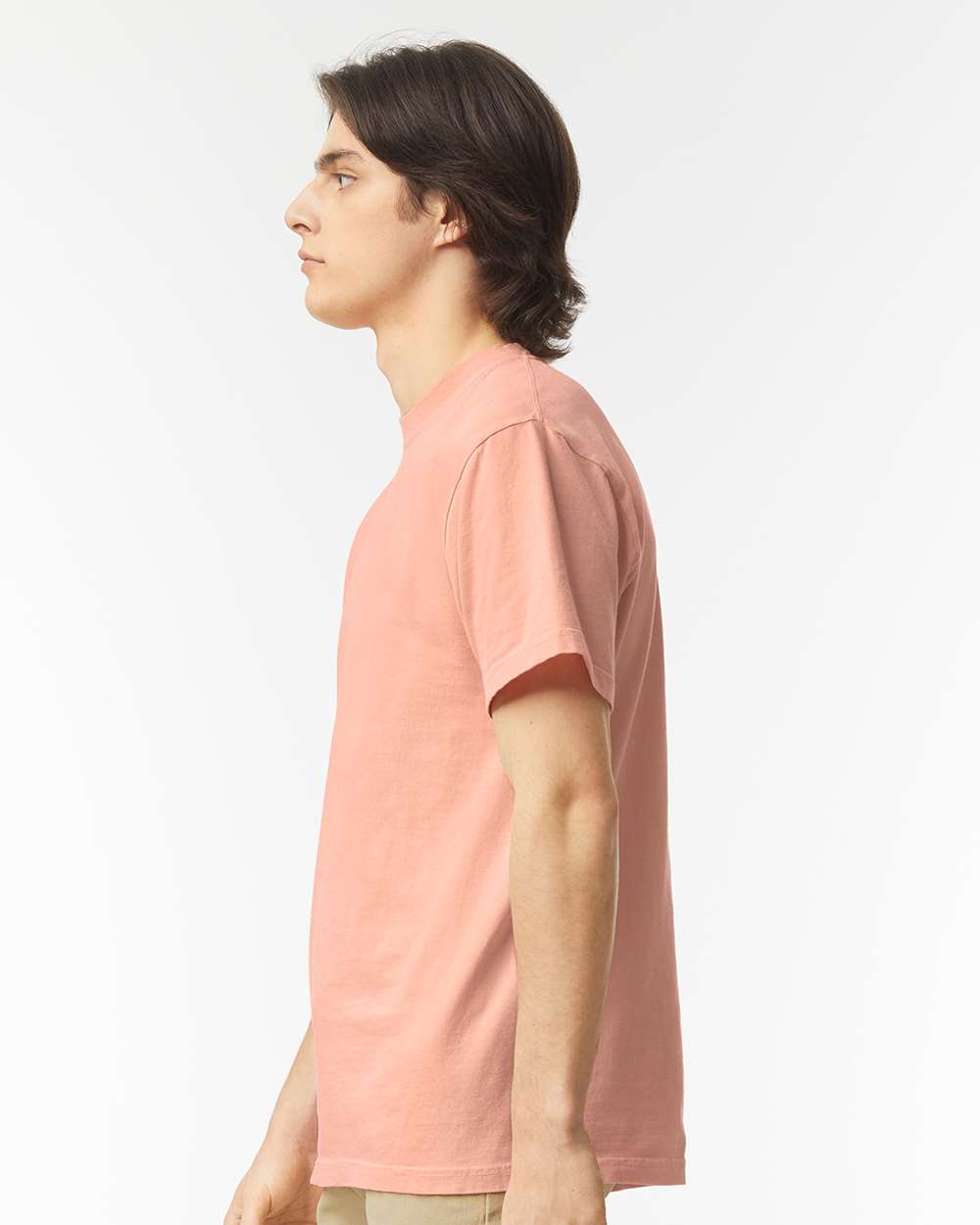 Comfort Colors 1717 Unisex Garment-Dyed Heavyweight T-Shirt - Peachy - On Model Side