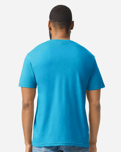 Gildan 64000CVC Unisex Softstyle® CVC T-Shirt - Caribbean Mist - On Model Back