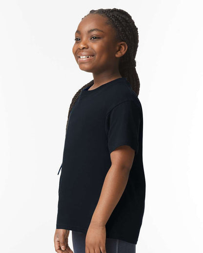 Gildan 64000B Youth Softstyle® T-Shirt - Black - On Model Side