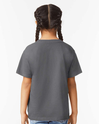 Gildan 64000B Youth Softstyle® T-Shirt - Charcoal - On Model Back