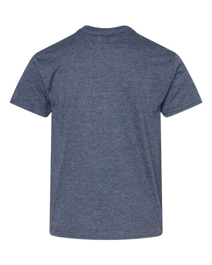 Gildan 64000B Youth Softstyle® T-Shirt - Heather Navy - Back View