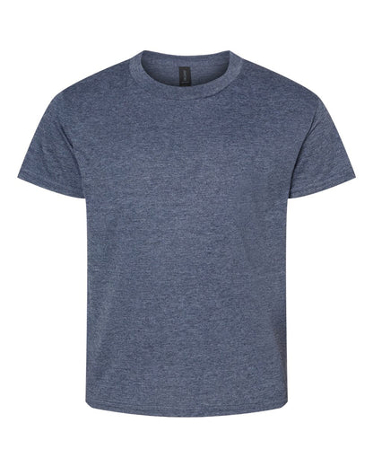 Gildan 64000B Youth Softstyle® T-Shirt - Heather Navy - Front View