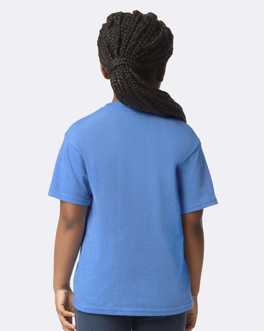 Gildan 64000B Youth Softstyle® T-Shirt - Heather Royal - On Model Back