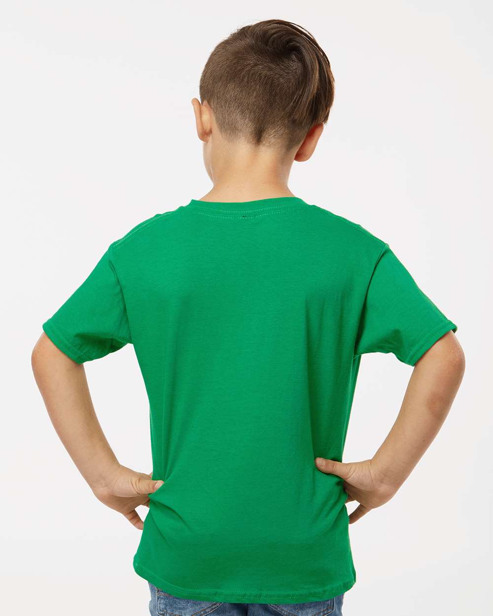 Gildan 64000B Youth Softstyle® T-Shirt - Irish Green - On Model Back