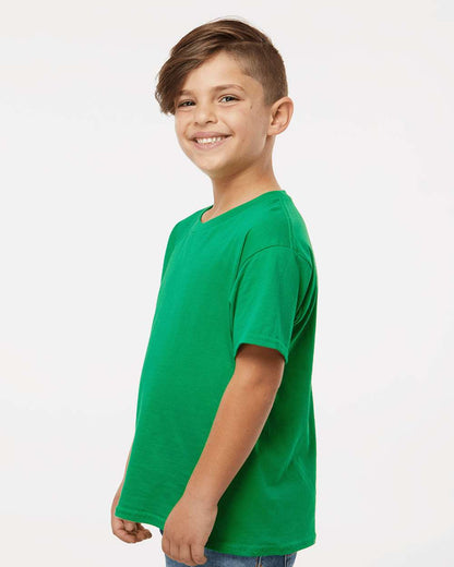 Gildan 64000B Youth Softstyle® T-Shirt - Irish Green - On Model Side
