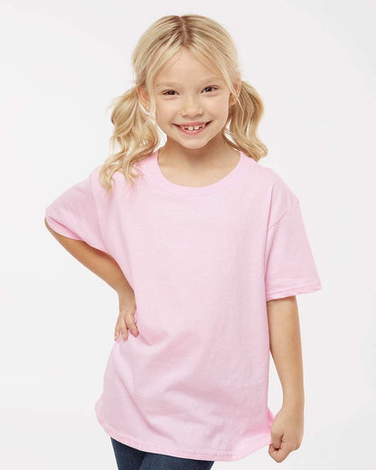 Gildan 64000B Youth Softstyle® T-Shirt - Light Pink - On Model Front