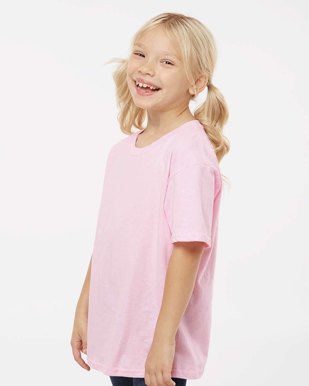 Gildan 64000B Youth Softstyle® T-Shirt - Light Pink - On Model Side