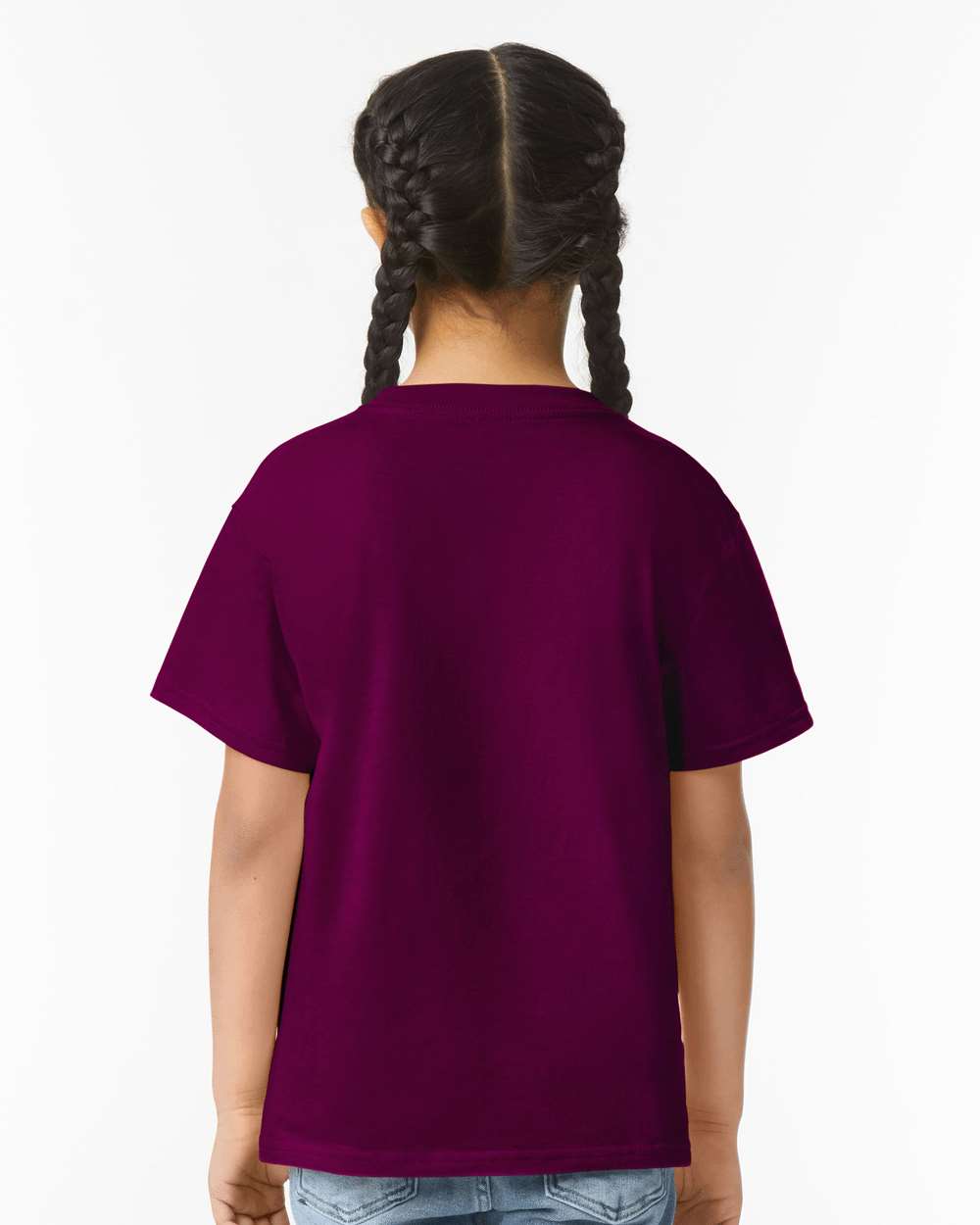 Gildan 64000B Youth Softstyle® T-Shirt - Maroon - On Model Back