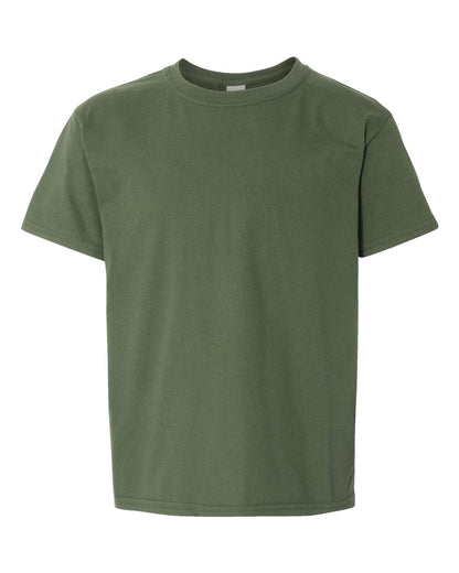 Gildan 64000B Youth Softstyle® T-Shirt - Military Green - Front View