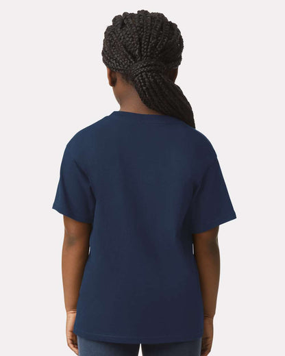 Gildan 64000B Youth Softstyle® T-Shirt - Navy - On Model Back