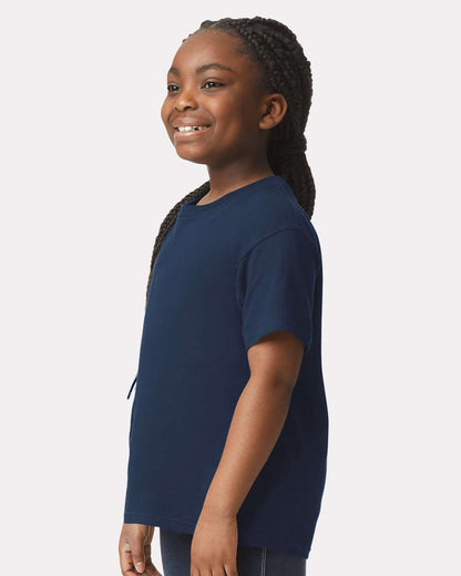 Gildan 64000B Youth Softstyle® T-Shirt - Navy - On Model Side