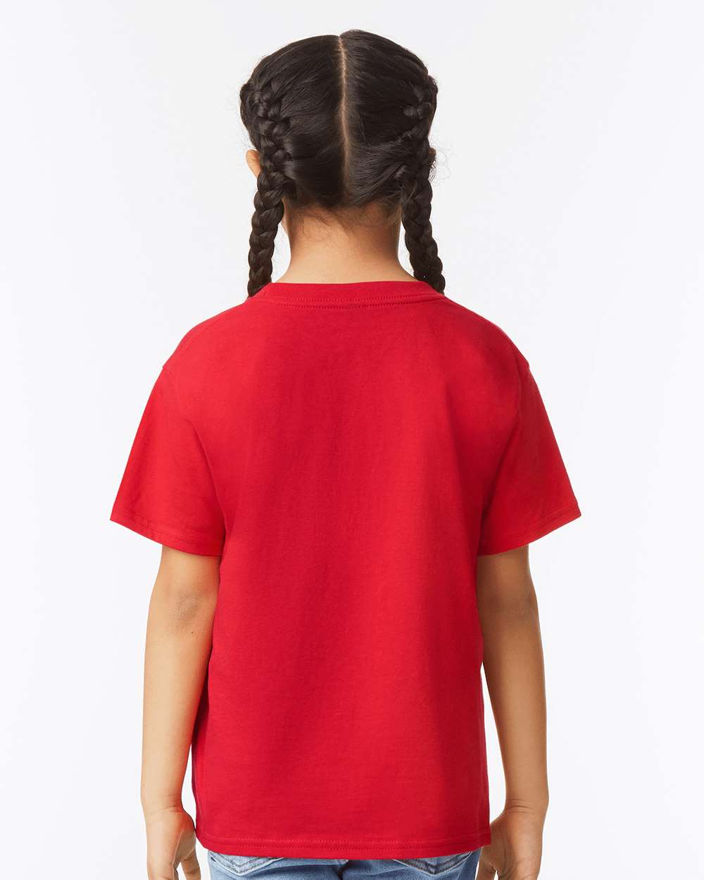 Gildan 64000B Youth Softstyle® T-Shirt - Red - On Model Back