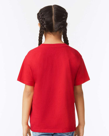 Gildan 64000B Youth Softstyle® T-Shirt - Red - On Model Back