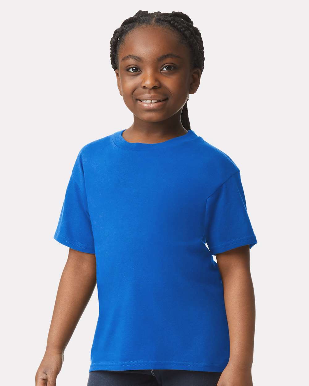 Gildan 64000B Youth Softstyle® T-Shirt - Royal - On Model Front
