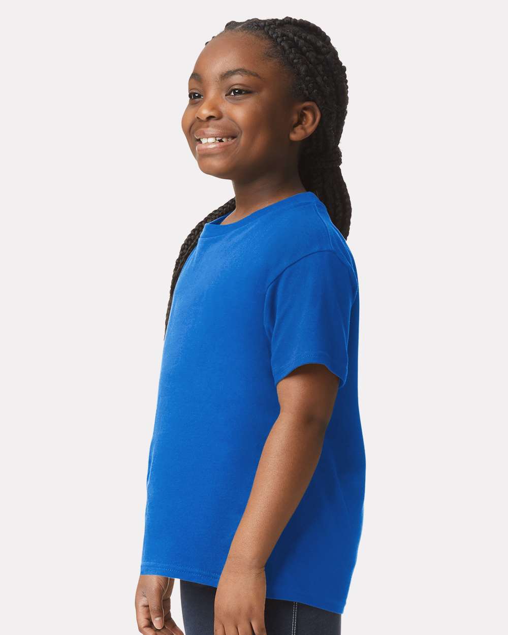 Gildan 64000B Youth Softstyle® T-Shirt - Royal - On Model Side