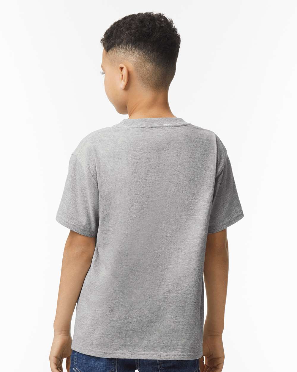 Gildan 64000B Youth Softstyle® T-Shirt - Sport Grey - On Model Back