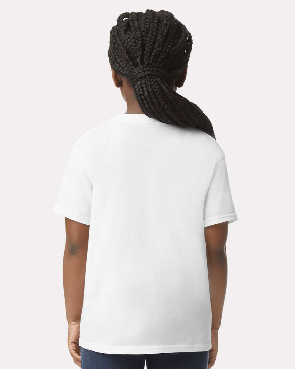 Gildan 64000B Youth Softstyle® T-Shirt - White - On Model Back