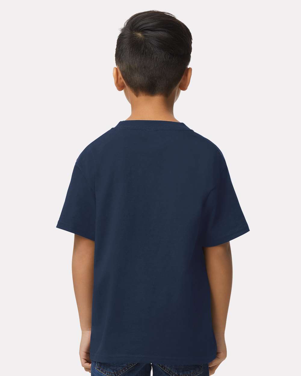 Gildan 65000B Youth Softstyle® Midweight T-Shirt - Navy - On Model Back