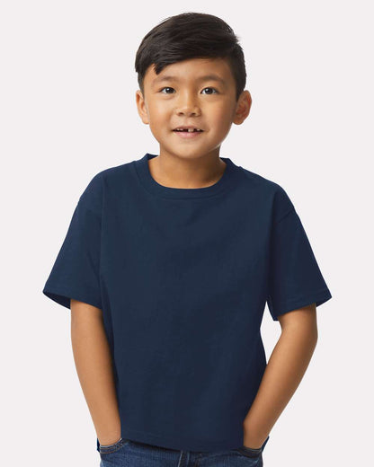 Gildan 65000B Youth Softstyle® Midweight T-Shirt - Navy - On Model Front