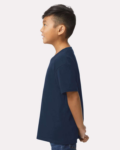 Gildan 65000B Youth Softstyle® Midweight T-Shirt - Navy - On Model Side