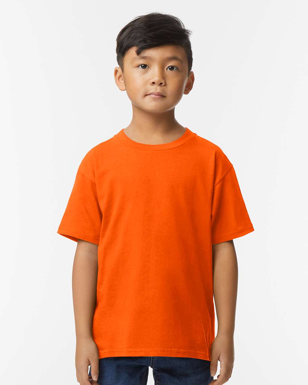Gildan 65000B Youth Softstyle® Midweight T-Shirt - Orange - On Model Front