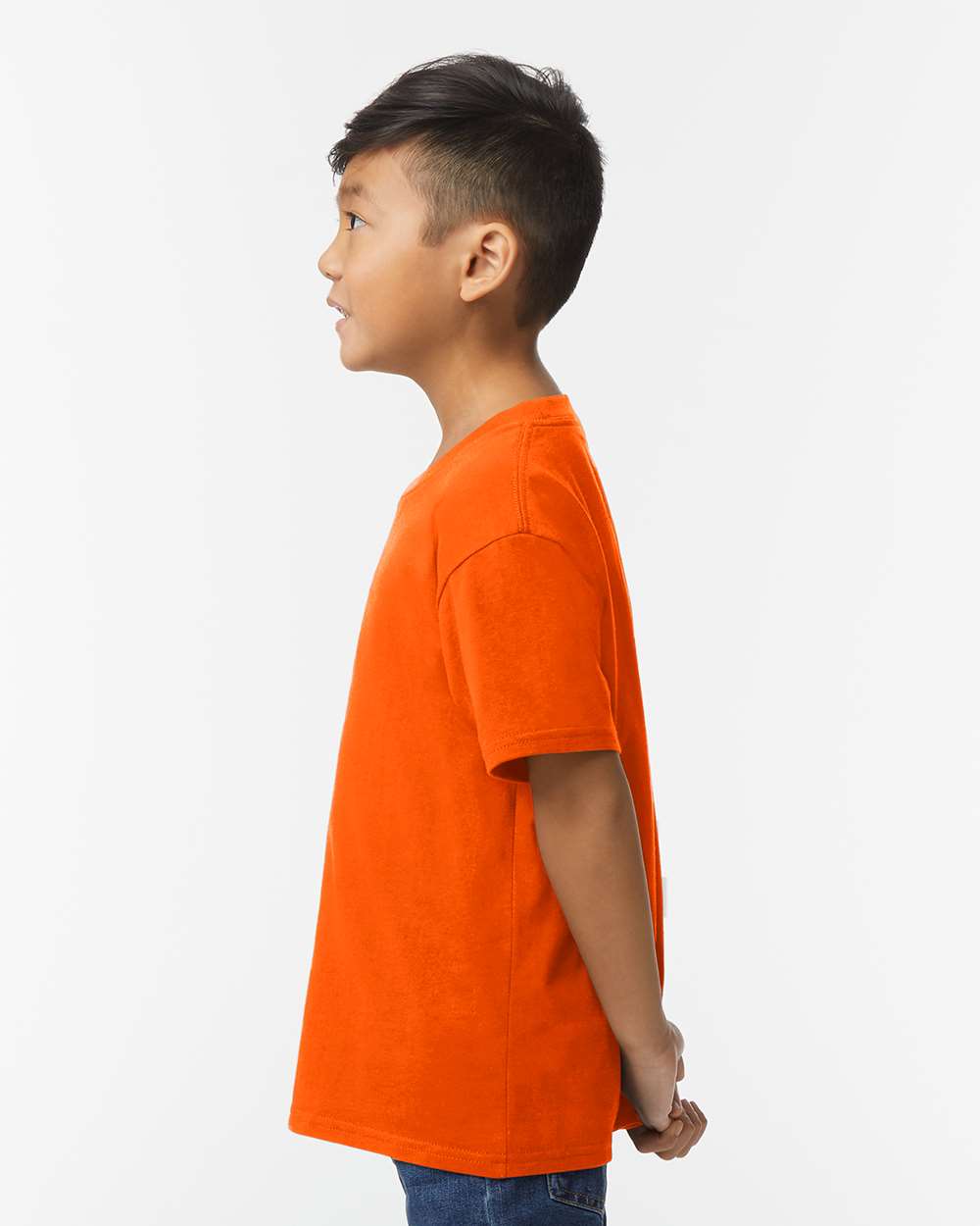 Gildan 65000B Youth Softstyle® Midweight T-Shirt - Orange - On Model Side
